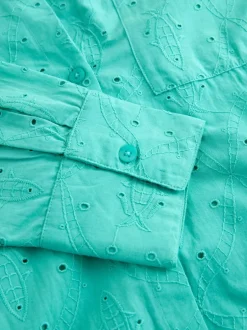Next Green Broderie Shirt Online