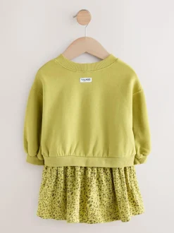 Next Mesh Skirt Sweat Dress (3mths-7yrs) Green Carrot Hot