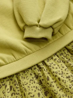 Next Mesh Skirt Sweat Dress (3mths-7yrs) Green Carrot Hot