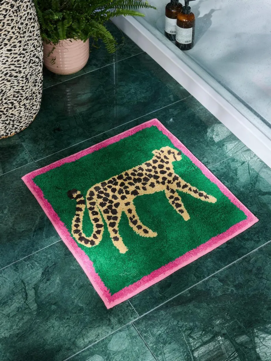 Next Green Cheetah Animal Print Shower Mat Outlet