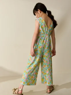 Next Crinkle Jersey Jumpsuit (3-16yrs) Green Ditsy Best