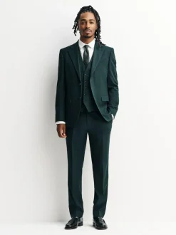 Next Green Flannel Suit Waistcoat Outlet