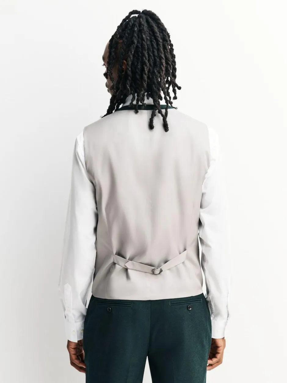 Next Green Flannel Suit Waistcoat Outlet