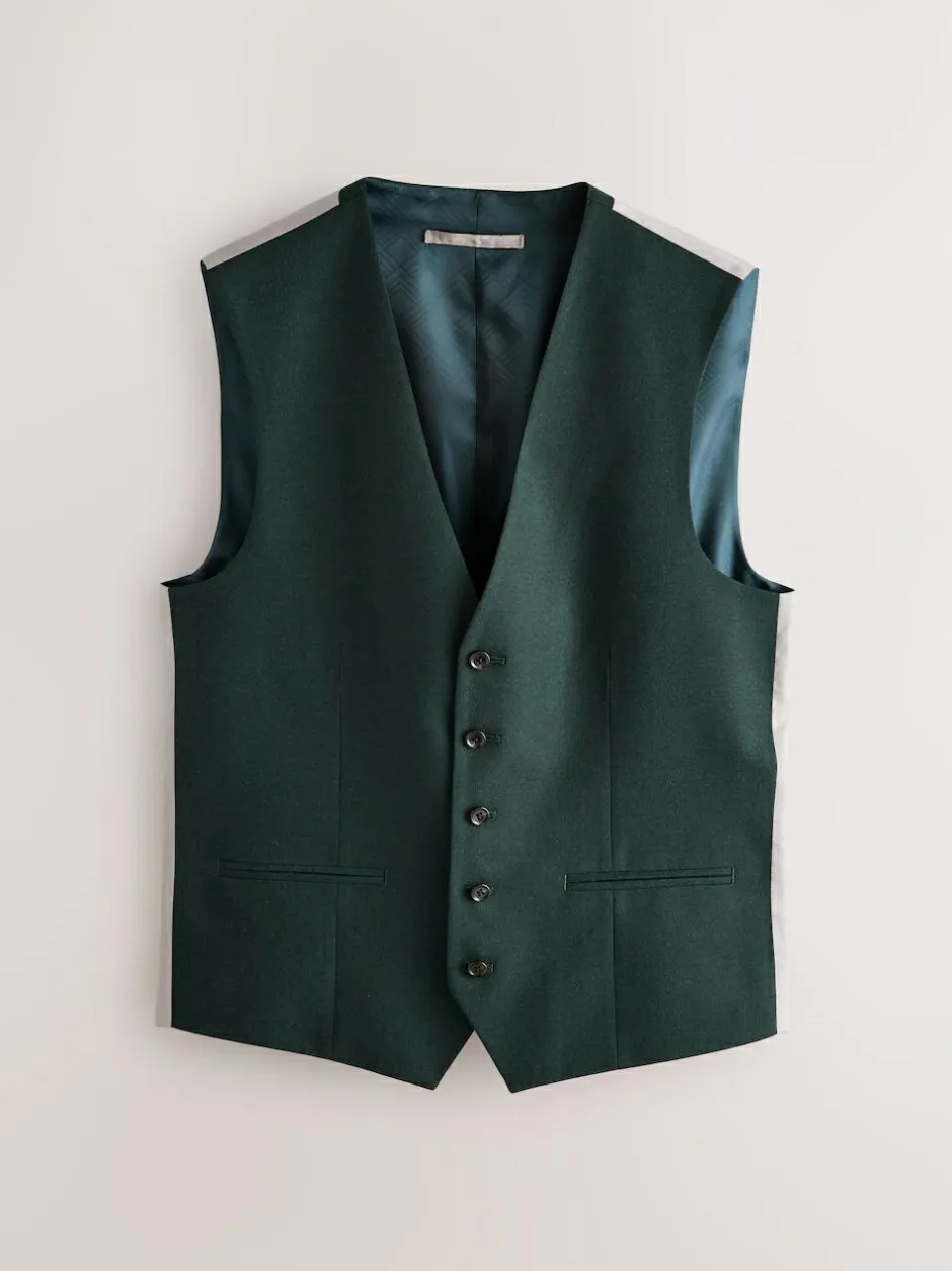 Next Green Flannel Suit Waistcoat Outlet