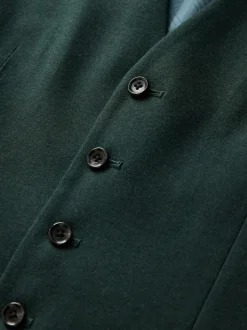 Next Green Flannel Suit Waistcoat Outlet