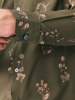 Next Kew Garden Long Sleeve Shirt Green Floral