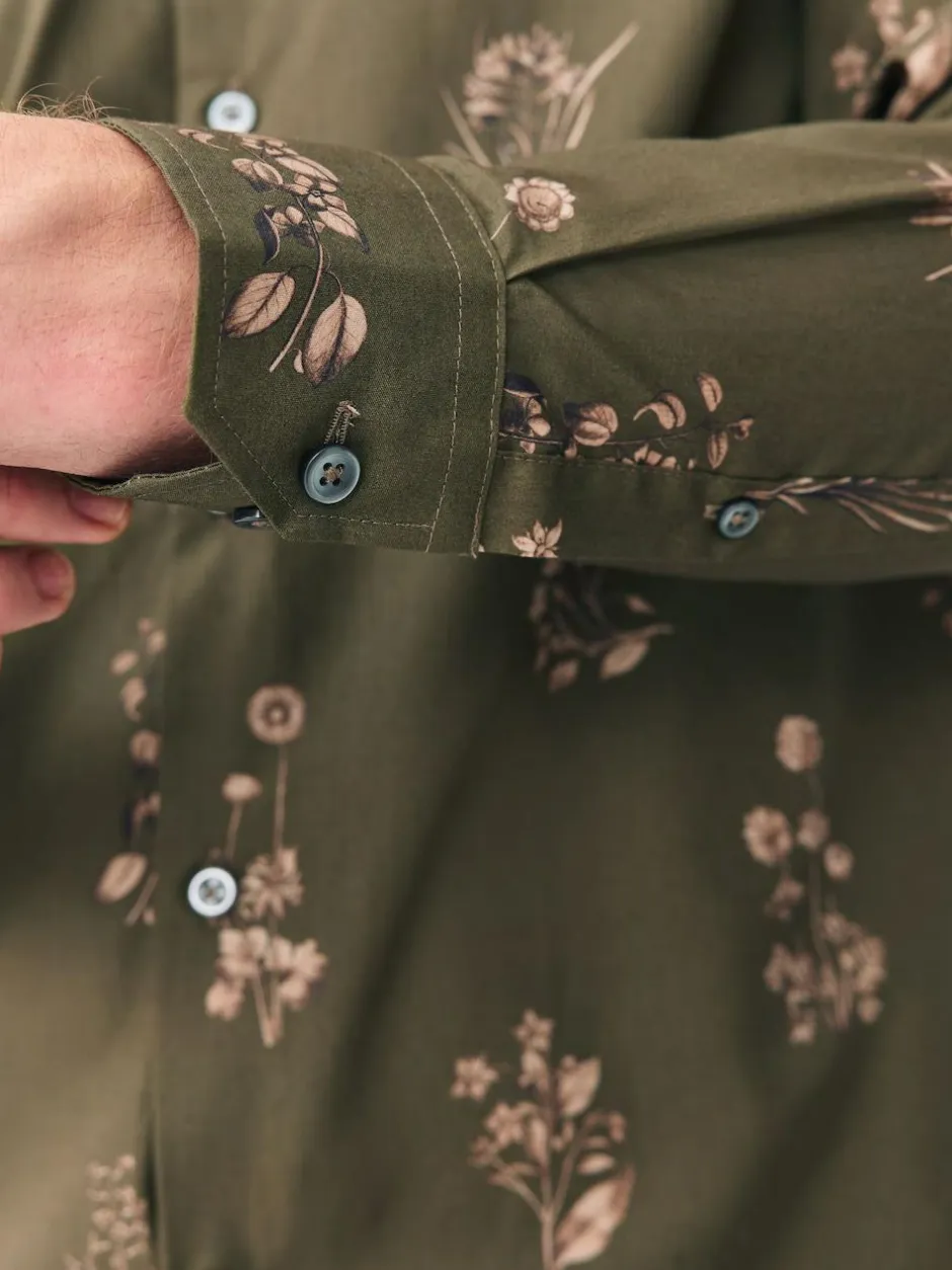 Next Kew Garden Long Sleeve Shirt Green Floral