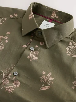 Next Kew Garden Long Sleeve Shirt Green Floral