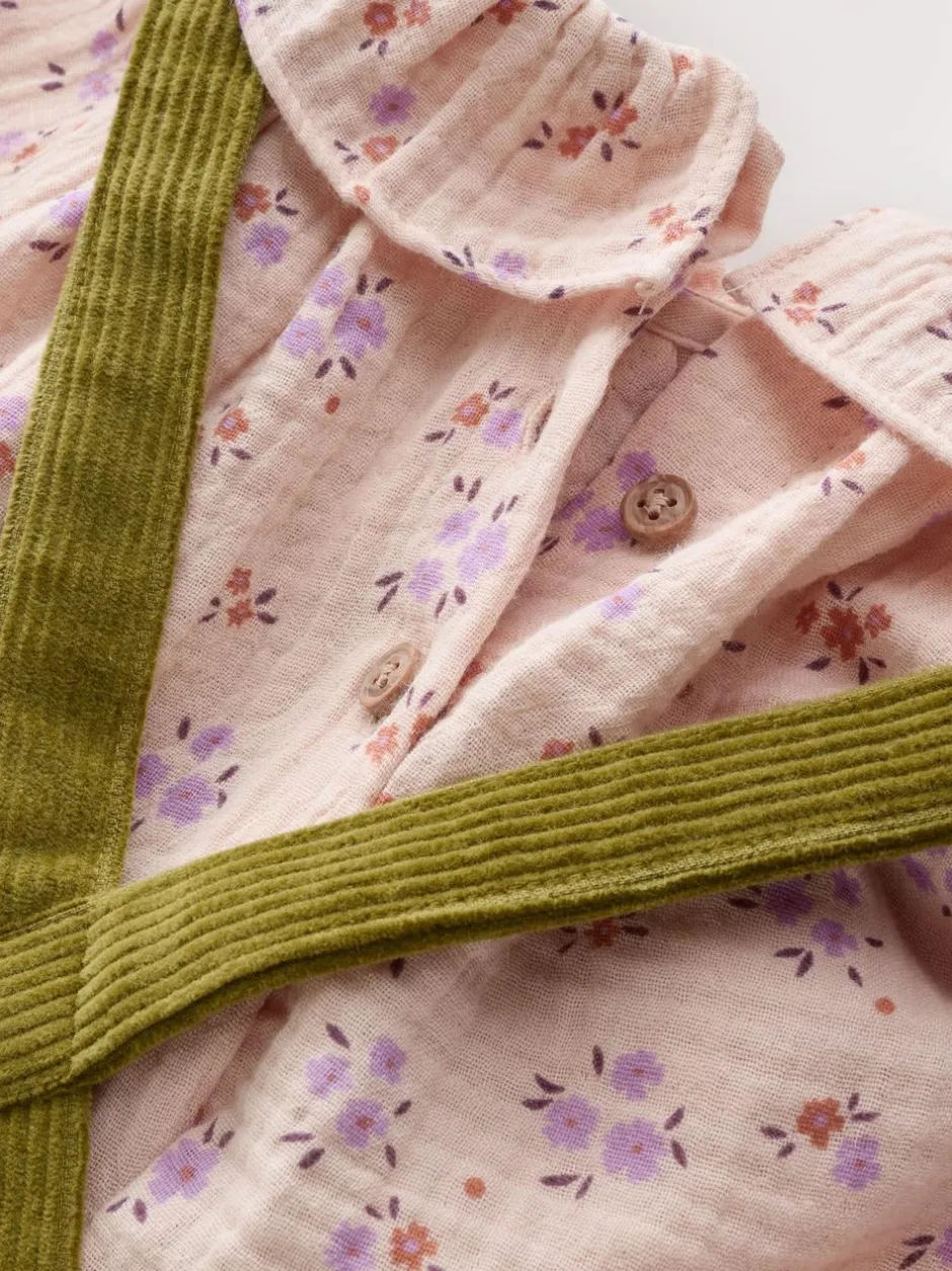 Next Green Floral Print Corduroy Dungarees Blouse and Tights Set (3mths-6yrs) Discount