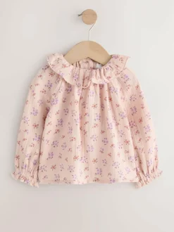 Next Green Floral Print Corduroy Dungarees Blouse and Tights Set (3mths-6yrs) Discount