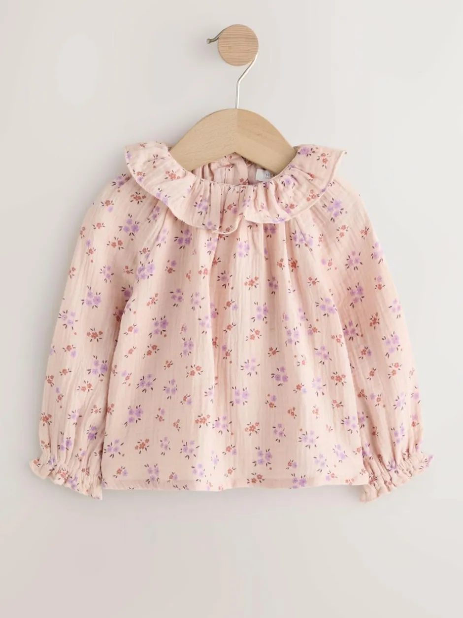 Next Green Floral Print Corduroy Dungarees Blouse and Tights Set (3mths-6yrs) Discount