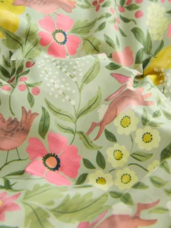 Next Shower Resistant Frill Hem Padded Coat (3mths-7yrs) Green Floral Clearance