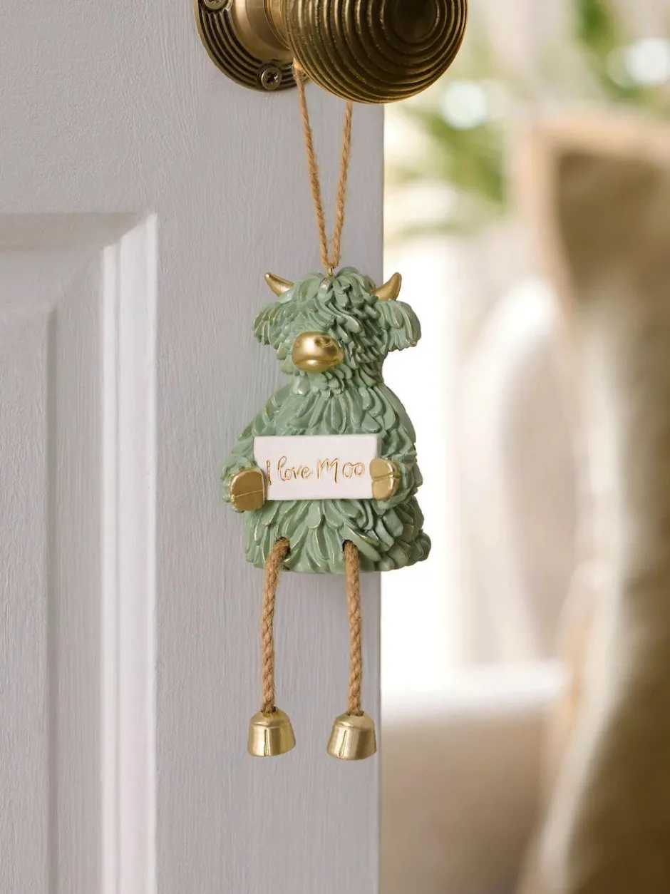 Next Green Hamish The Highland Cow I Love Moo Hanging Decoration Sale