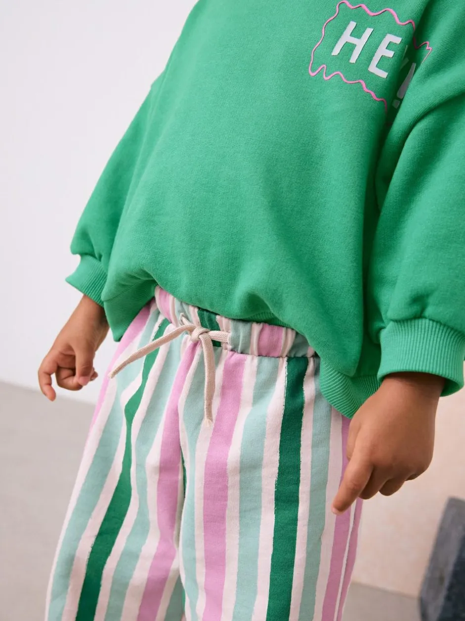 Next Green Hey Hi Sweatshirt & Wide Leg Trousers Set (3mths-7yrs) Clearance