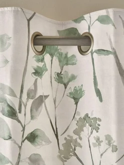 Next Isla Floral Print Blackout/Thermal Eyelet Curtains Green Best