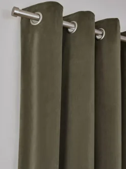 Next Green Light Olive Matte Velvet Blackout/Thermal Curtains Hot