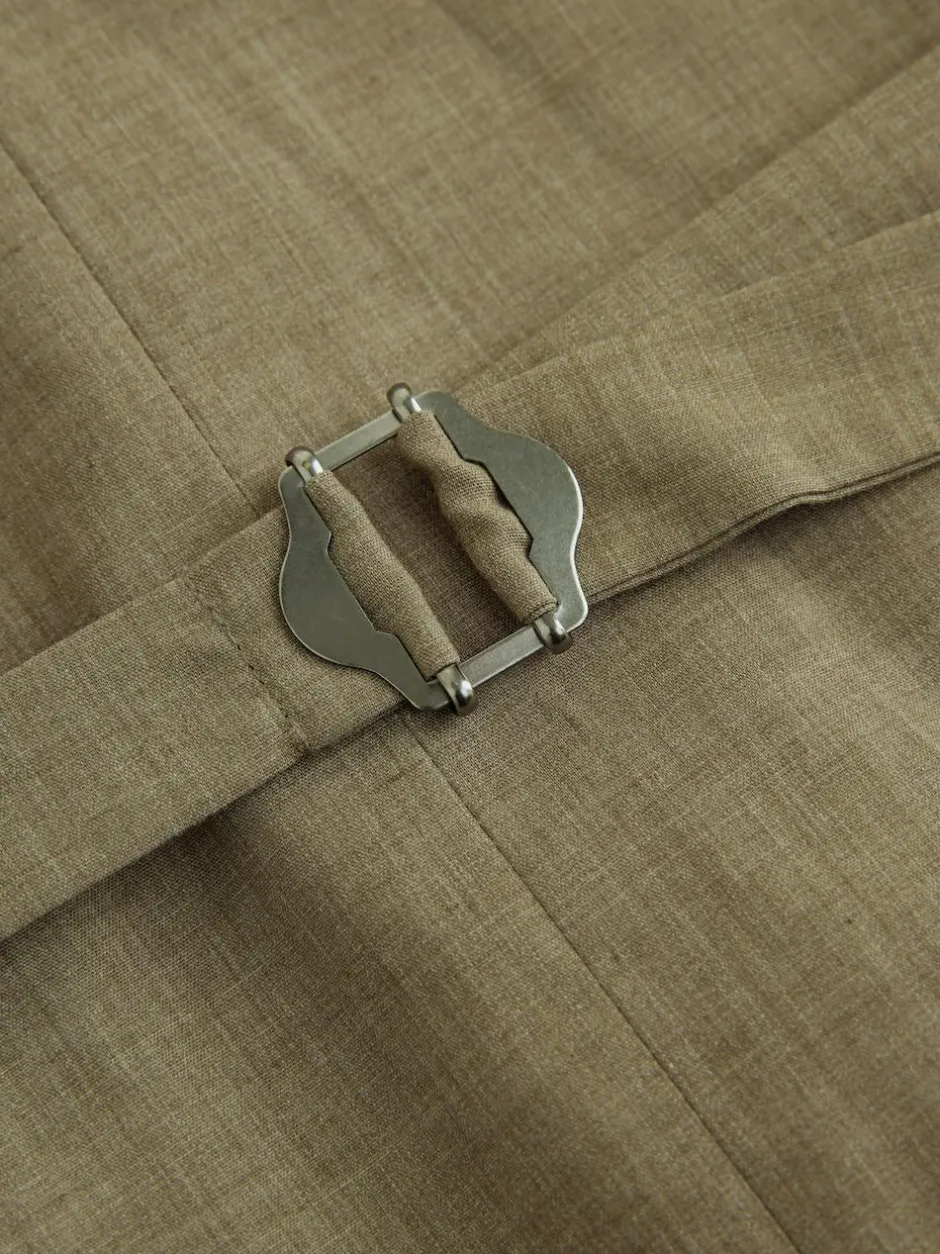 Next Linen Blend Texture Suit Waistcoat Green New
