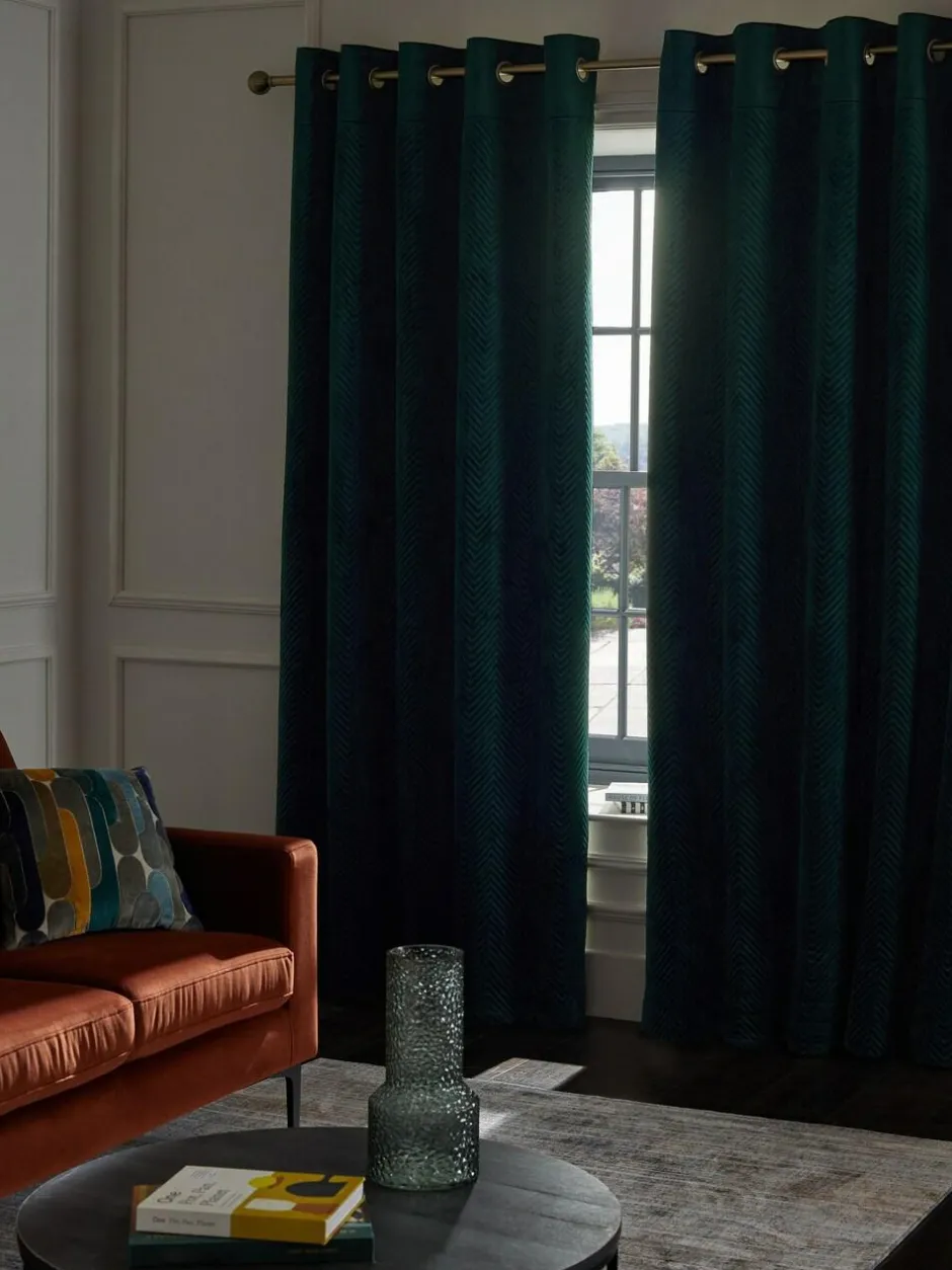 Next Madison Blackout/Thermal Eyelet Curtains Green Sale