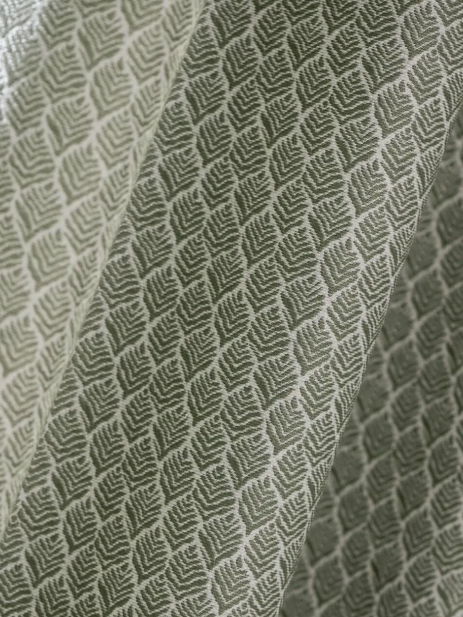 Next Green Mini Leaf Jacquard Eyelet Lined Curtains Hot