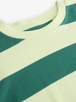 Next Green Monochrome Oversized Relaxed Fit Boxy Heavyweight Crew Neck T-Shirt Clearance