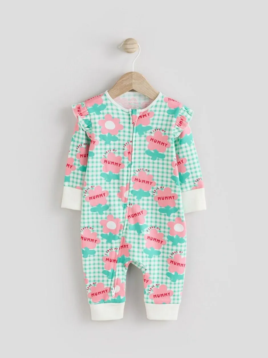 Next Family Two Way Zip Baby Sleepsuit (0mths-2yrs) Green Mummy Outlet