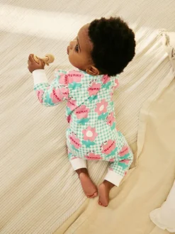 Next Family Two Way Zip Baby Sleepsuit (0mths-2yrs) Green Mummy Outlet