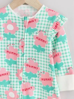 Next Family Two Way Zip Baby Sleepsuit (0mths-2yrs) Green Mummy Outlet