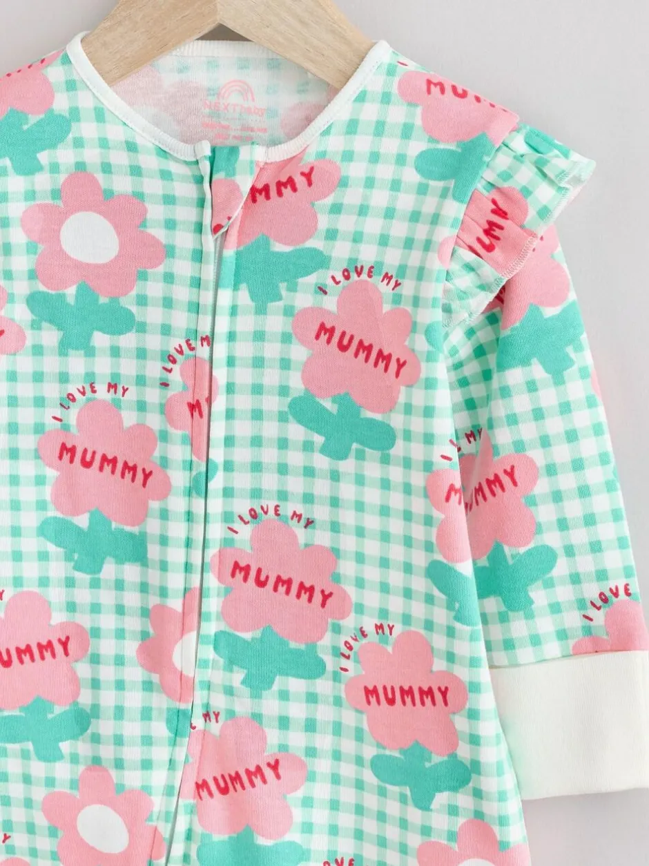 Next Family Two Way Zip Baby Sleepsuit (0mths-2yrs) Green Mummy Outlet