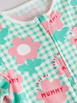 Next Family Two Way Zip Baby Sleepsuit (0mths-2yrs) Green Mummy Outlet