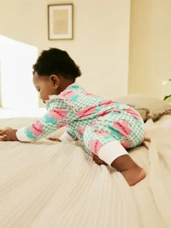 Next Family Two Way Zip Baby Sleepsuit (0mths-2yrs) Green Mummy Outlet