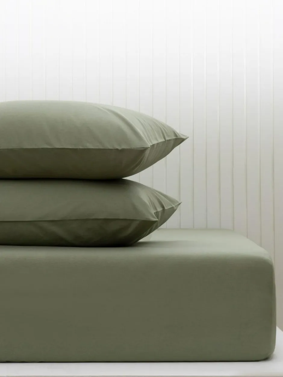 Next Green Olive Cotton Rich Deep Fitted Bed Sheet New