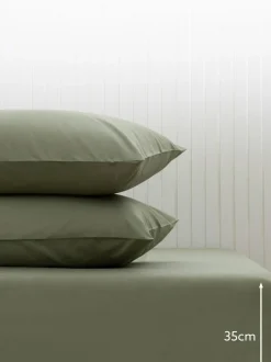 Next Green Olive Cotton Rich Deep Fitted Bed Sheet New