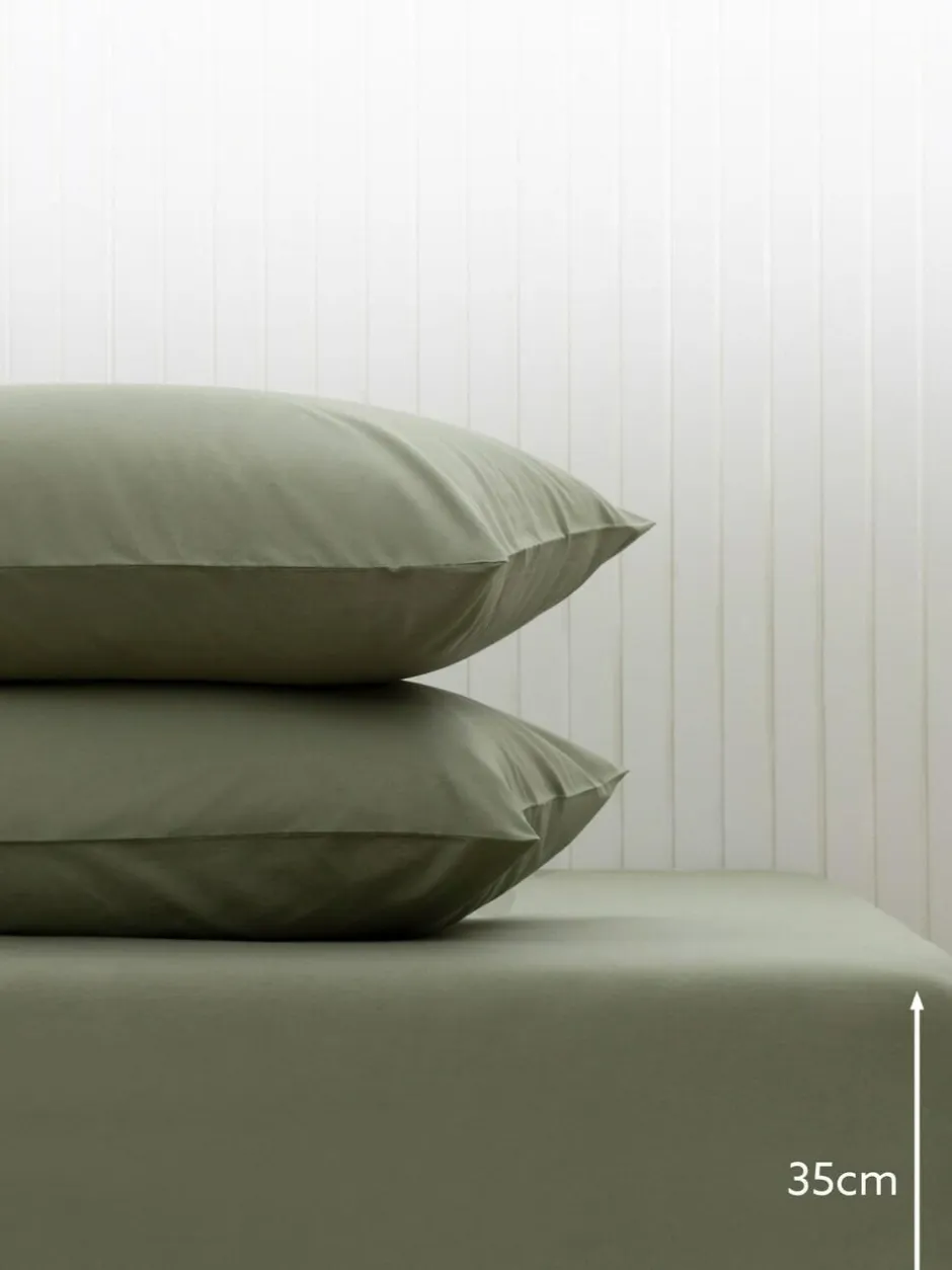 Next Green Olive Cotton Rich Deep Fitted Bed Sheet New