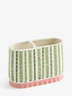 Next Green Pattern Frill Toothbrush Tidy