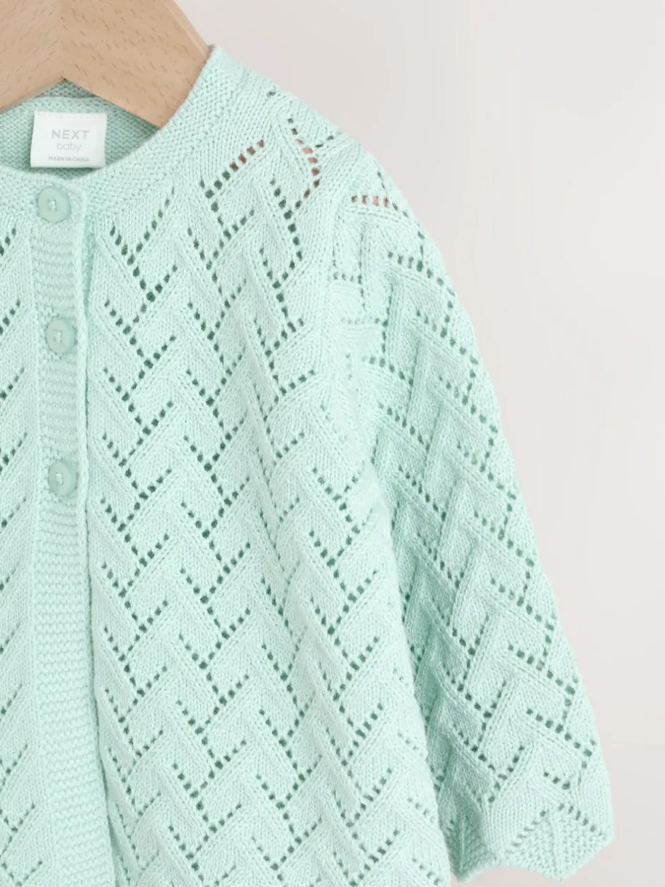 Next Pointelle Knitted Baby Cardigan (0mths-2yrs) Green Discount