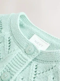 Next Pointelle Knitted Baby Cardigan (0mths-2yrs) Green Discount