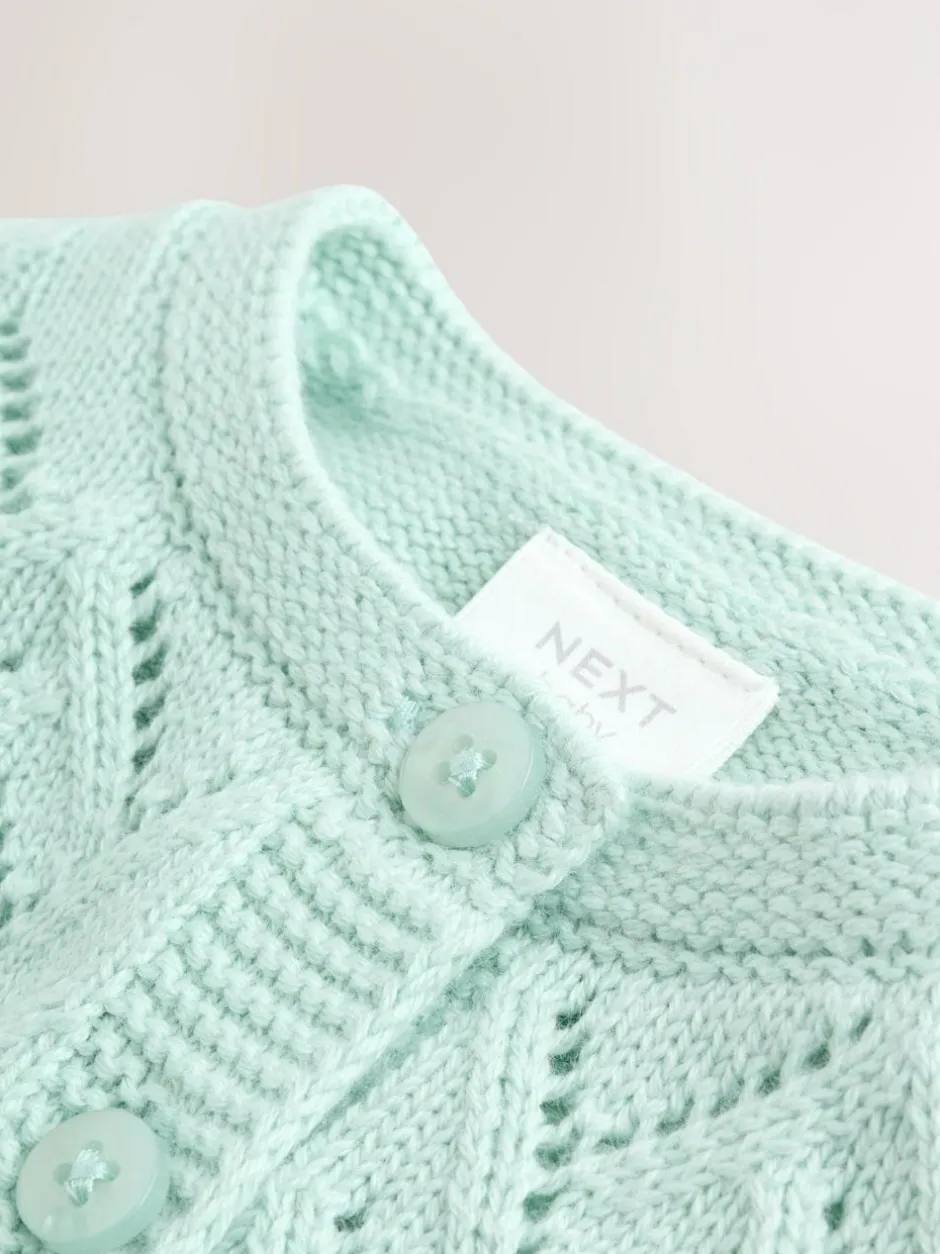 Next Pointelle Knitted Baby Cardigan (0mths-2yrs) Green Discount