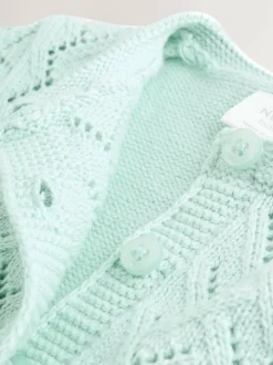 Next Pointelle Knitted Baby Cardigan (0mths-2yrs) Green Discount