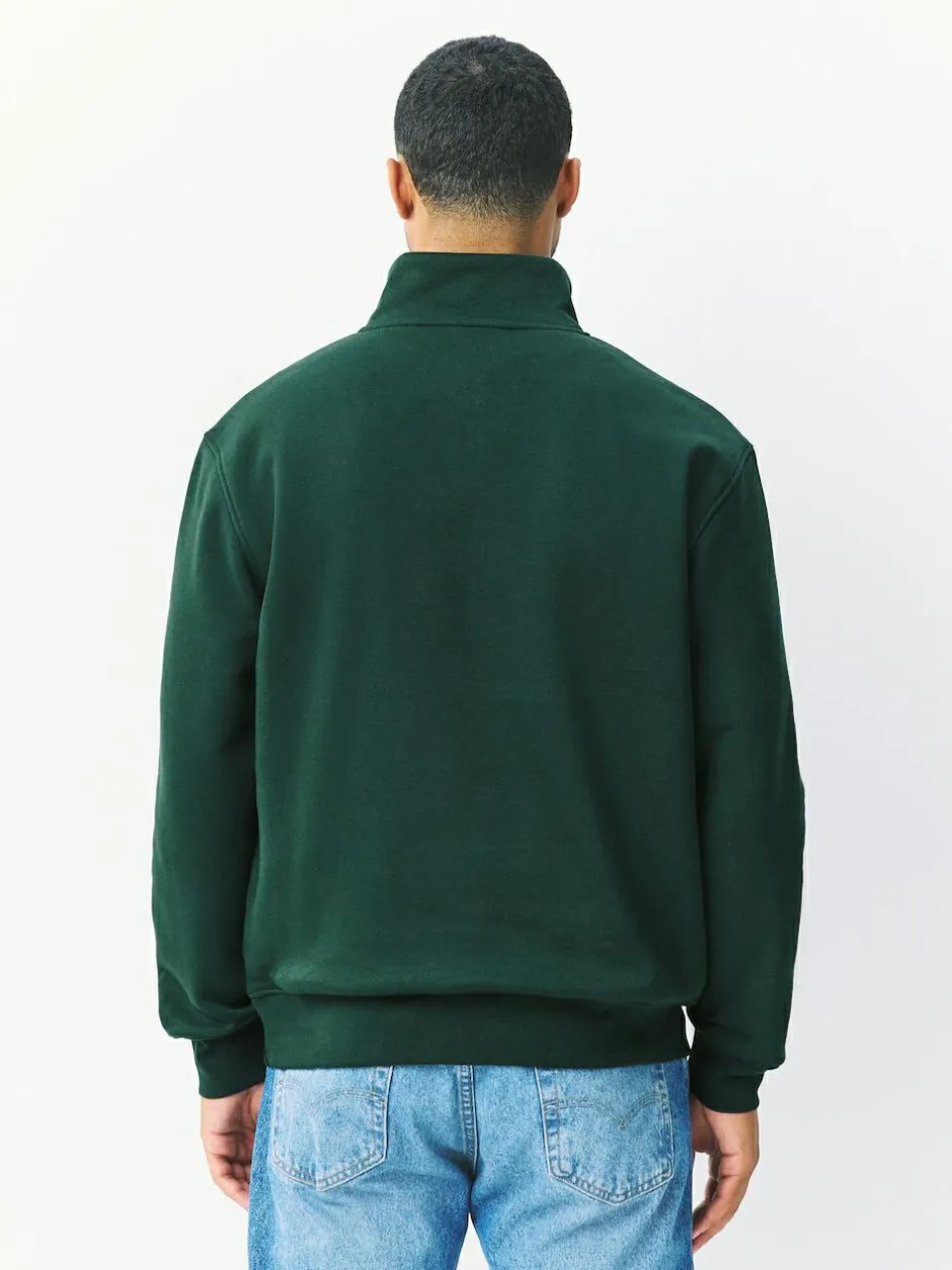 Next Green Quarter Zip Cotton Rich Jersey Sweatshirt Discount