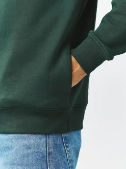 Next Green Quarter Zip Cotton Rich Jersey Sweatshirt Discount