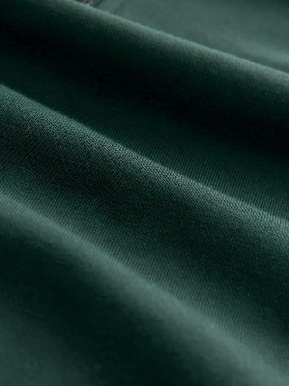 Next Green Quarter Zip Cotton Rich Jersey Sweatshirt Discount