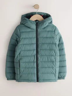 Next Green Quilted Midweight Hooded Jacket (3-16yrs) Online
