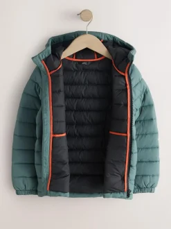 Next Green Quilted Midweight Hooded Jacket (3-16yrs) Online