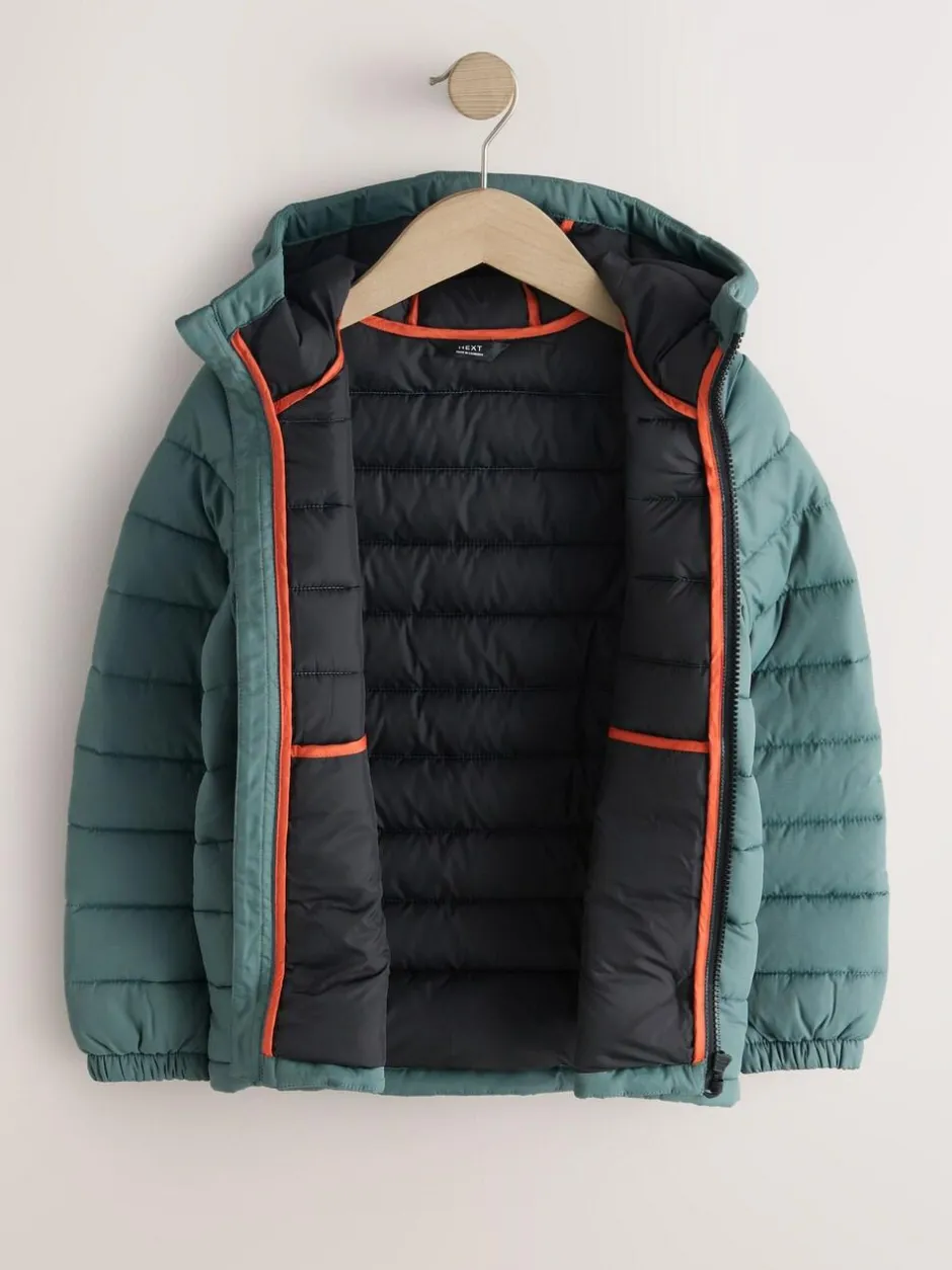 Next Green Quilted Midweight Hooded Jacket (3-16yrs) Online