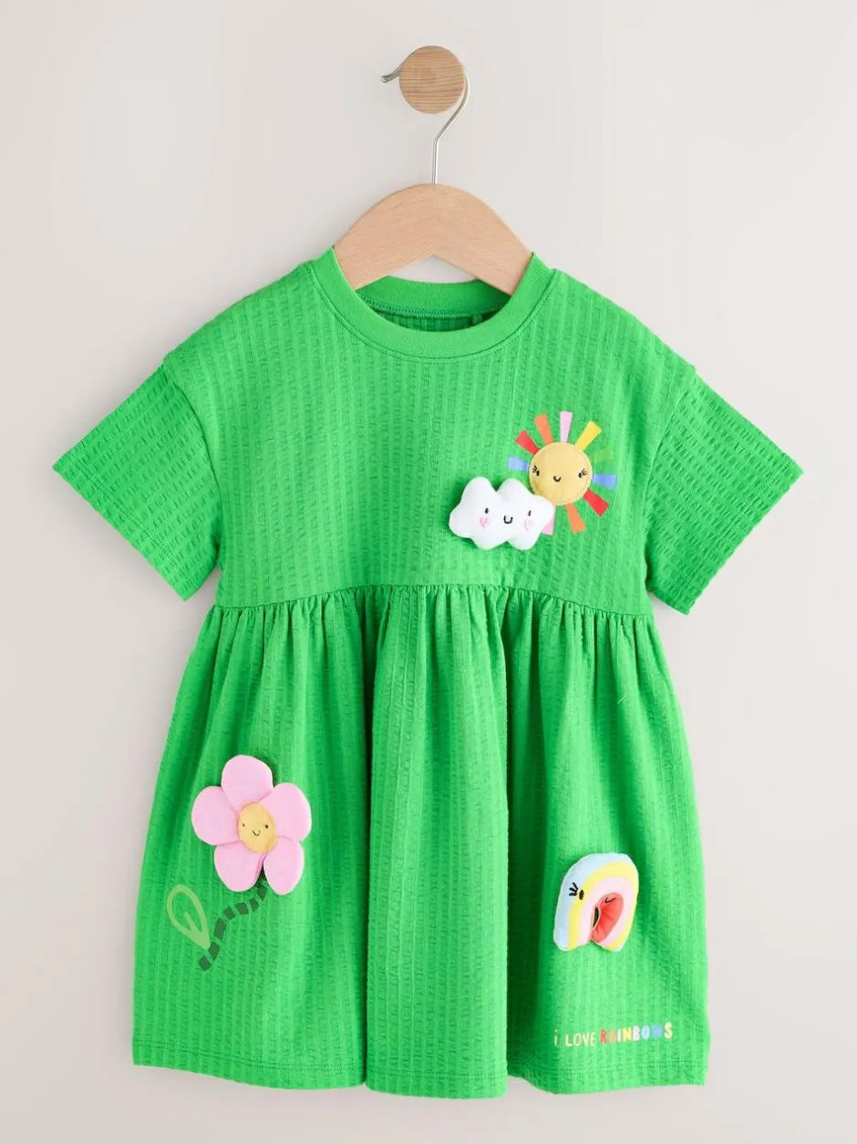 Next Jersey Dress (3mths-7yrs) Green Rainbow Clearance