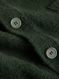 Next Regular Fit Embroidered Chest Motif Cardigan Green Sale