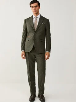 Next Green Regular Fit Nova Fides Italian Wool Blend Trimmed Check Suit Jacket Discount