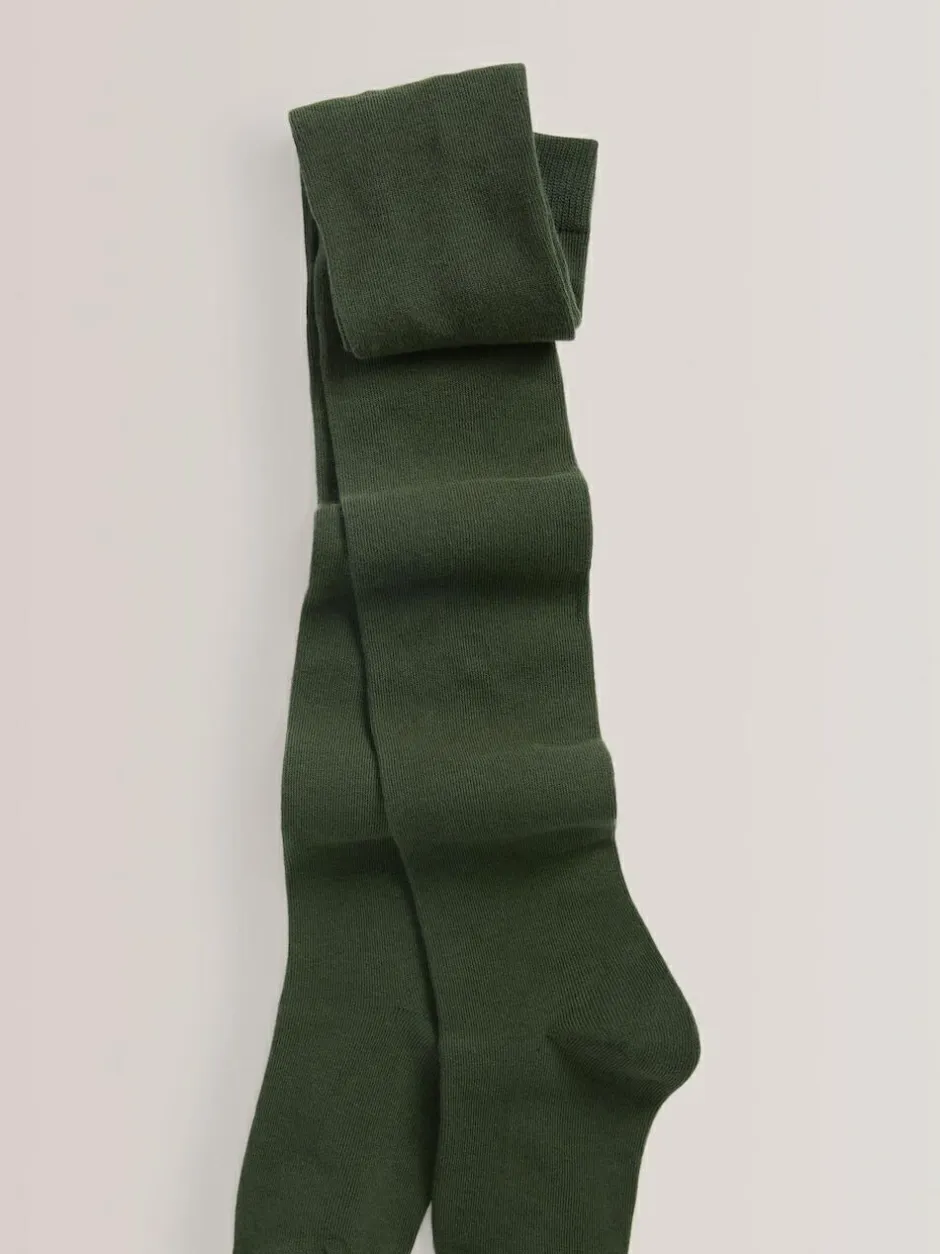 Next Green Regular Length 3 Pack Cotton Rich School Tights New