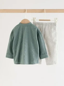 Next Shirt and Trousers Baby Set (0mths-3yrs) Green Sale