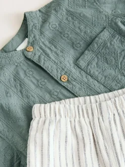 Next Shirt and Trousers Baby Set (0mths-3yrs) Green Sale